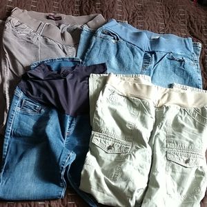 Four maternity pants size medium regular length